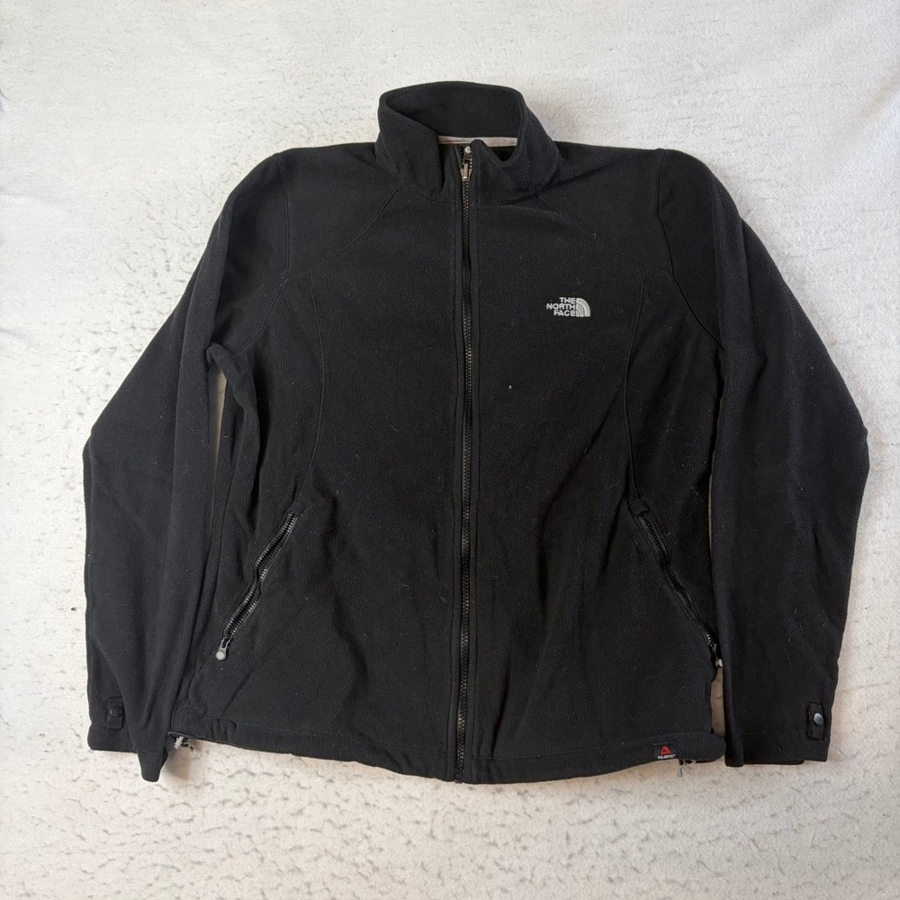 The North Face Fleece Jacket Womens XL Black Polartec‎ Full Zip Mock Neck